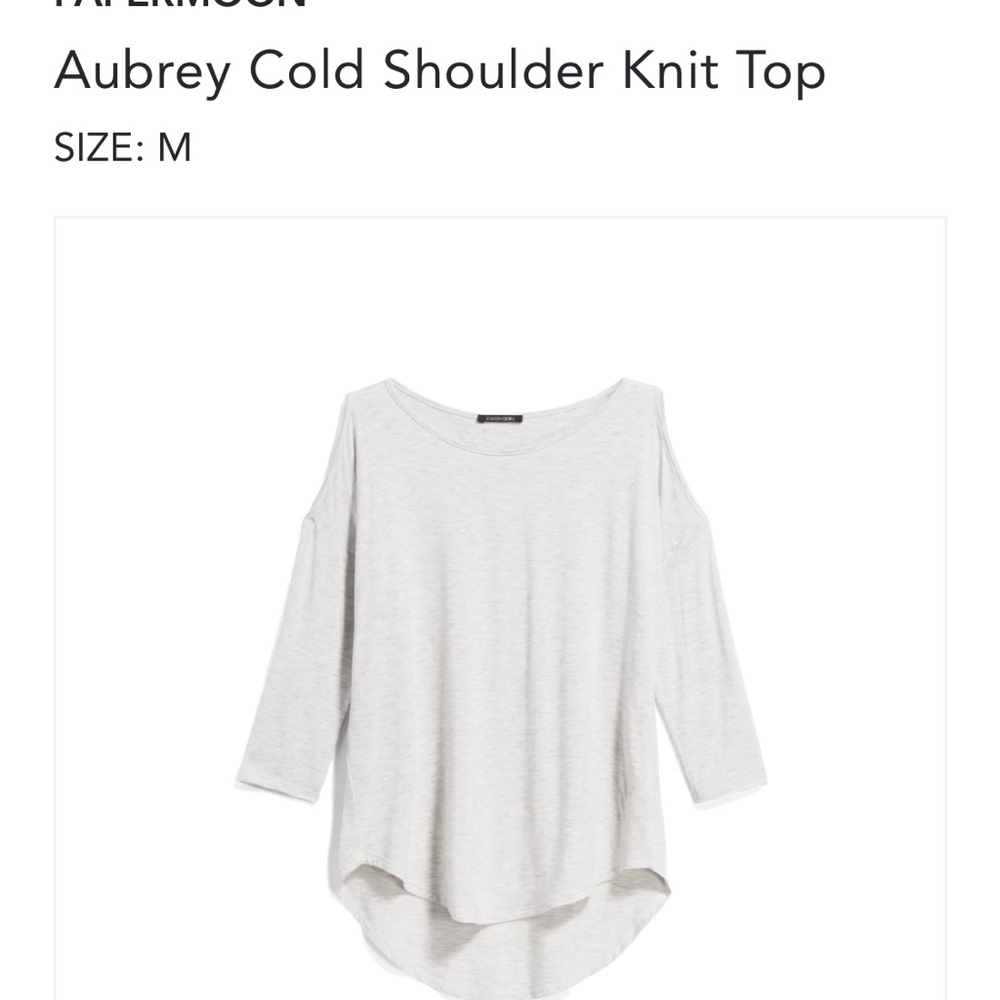 Aubrey cold shoulder feather grey 3/4 sleeve